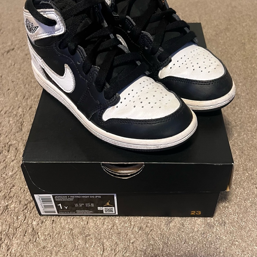Jordan 1s Black and White High-Top Sneakers